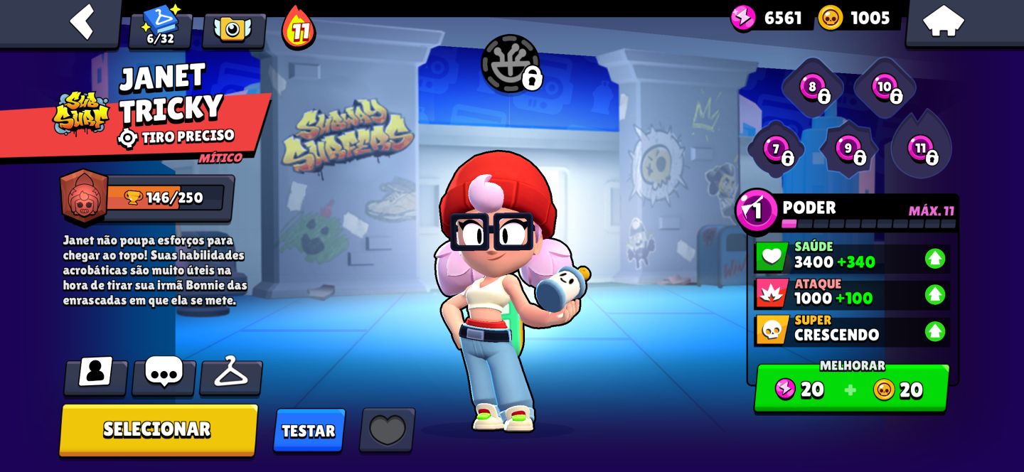 Conta de Braw stars com quase 39k troféus e várias skin raras e 22 prestígios