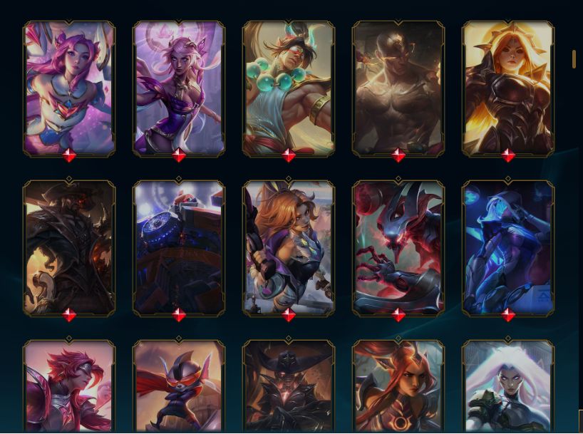 Conta no lol, diamante lvl 862 com 572 skins sendo 4 ultimate com todos champs