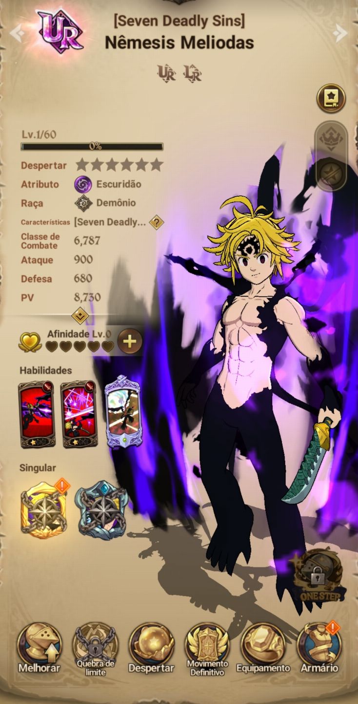 CONTAS REROLL THE SEVEN DEADLY SINS: GRAND CROSS (7DS) - PERSONAGENS
