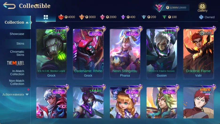 CONTA COLECIONADOR EXALTADO 3 COM 400 SKINS