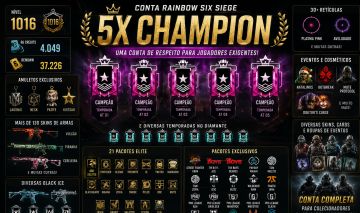 CONTA RAINBOW SIX SIEGE NÍVEL 1016 | CHAMPION 5X | 21 ELITES e MUITO MAIS