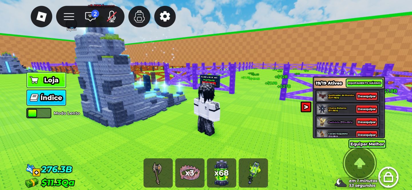 Conta roube um ovo money 352B/s speed 520B 901 robux