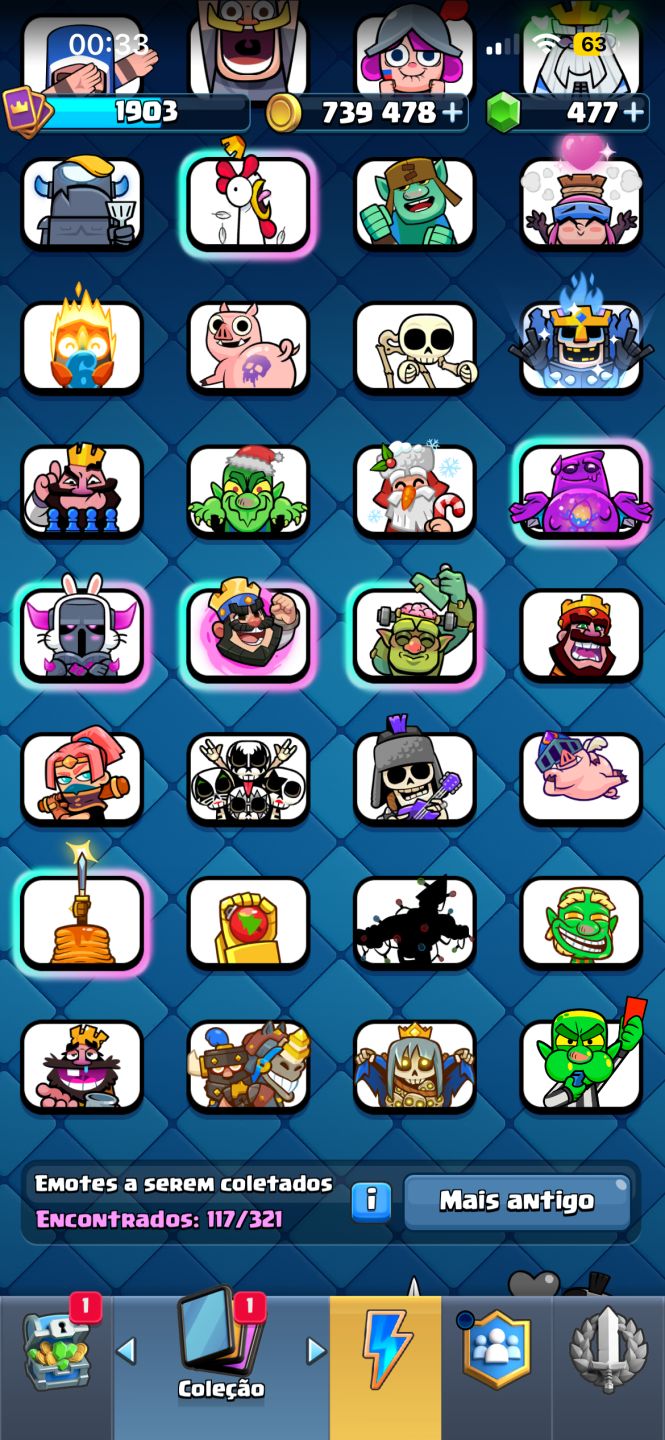 Conta de Clash Royale com 34 evoluções