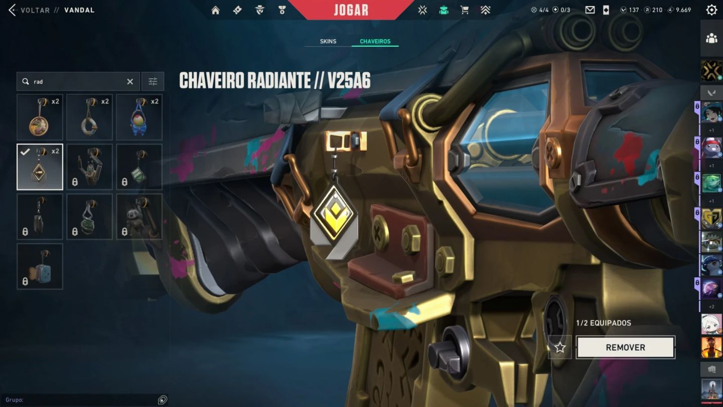 Conta Radiante Ato 25a6 com Pacote Champions 2023/Vandal Arcane/+100 Skins Raras