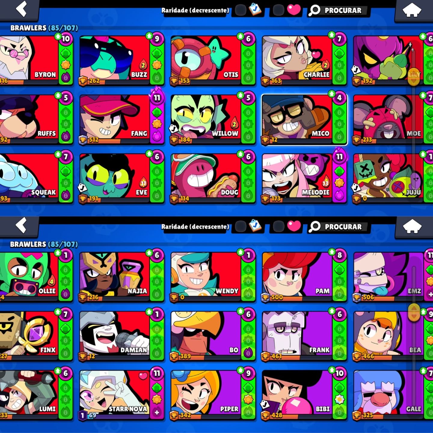 CONTA DE BRAWL STARS | 29K DE TROFEUS | 85 BRAWLERS + KAZE