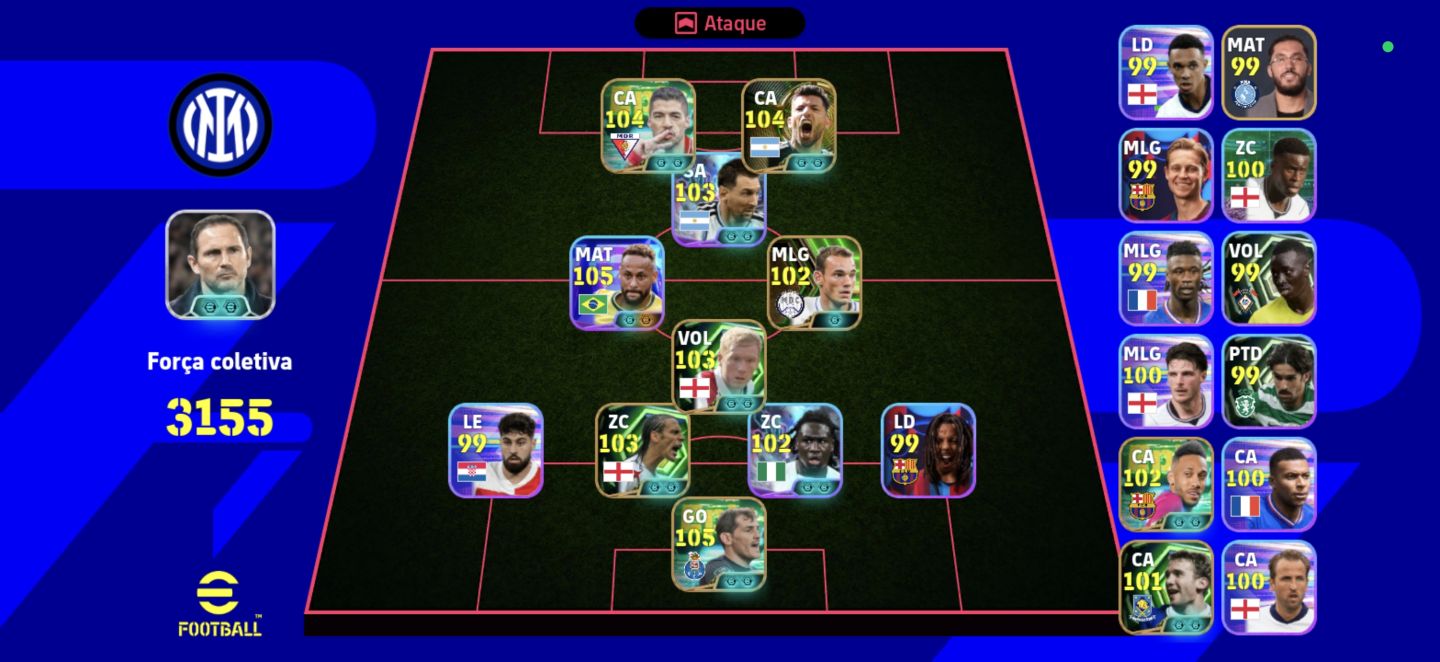 CONTA EFOOTBALL! Conta com jogadores muito bons, ótima para começar bem no jogo!