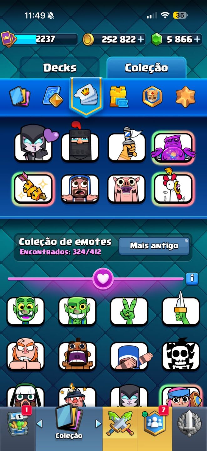 CONTA CLASH DE 9 ANOS nivel de conta 2237, 96 LV 16, 27 LV 15, TODAS EVOLUÇÕES