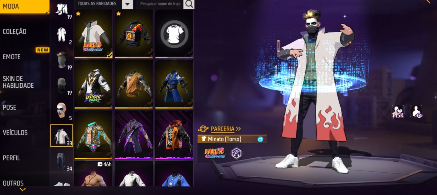 Vendendo conta com o passe booyah queimando tudo , punho lampejo booyah e minato
