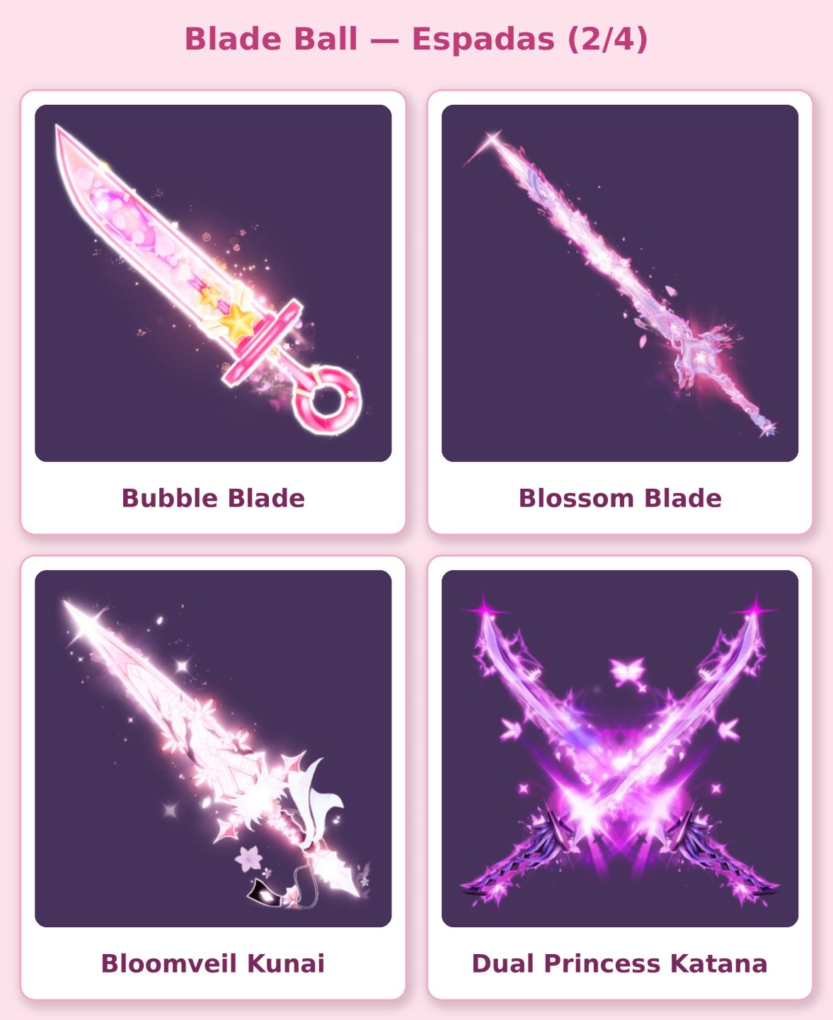 [PROMOÇÃO] BLADE BALL | ESPADAS FOFAS | TOKENS | ESPADAS | EMOTES | ROSA |ROBLOX