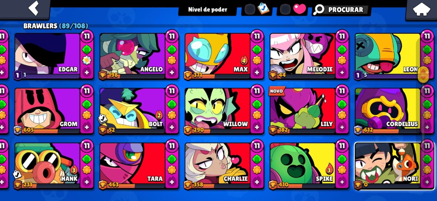 Conta Brawl Stars - Antiga 2018 - Muitos Passes e Skins