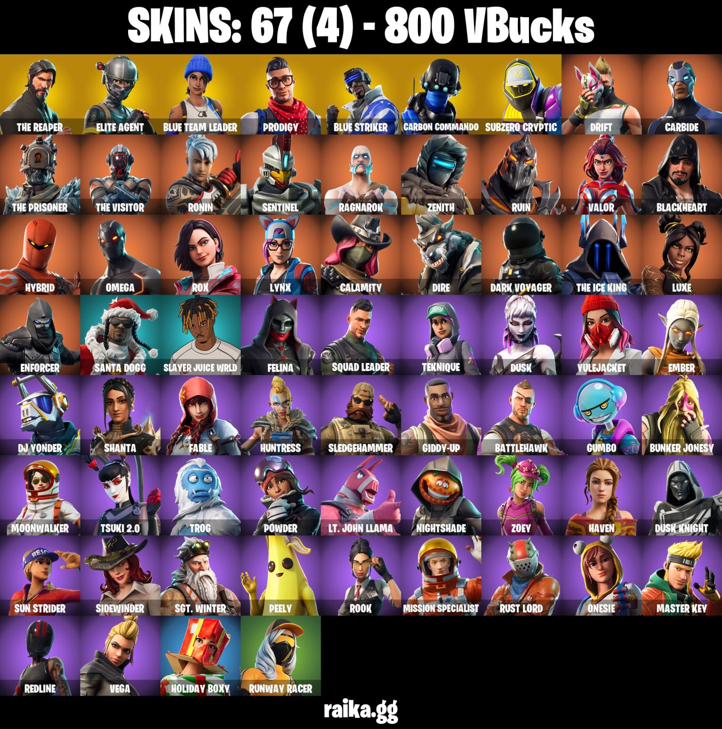 67 skins | The Reaper omega ragnarok atemporal 800 vbucks