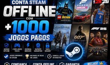 CONTA STEAM OFFLINE +1000 JOGOS PAGOS | ENTREGA AUTOMATICA