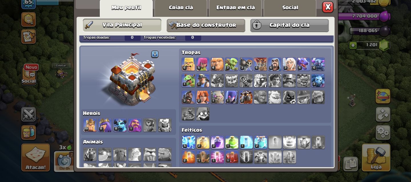 Clash of clans CV 11 e-mail e senha eu tenho