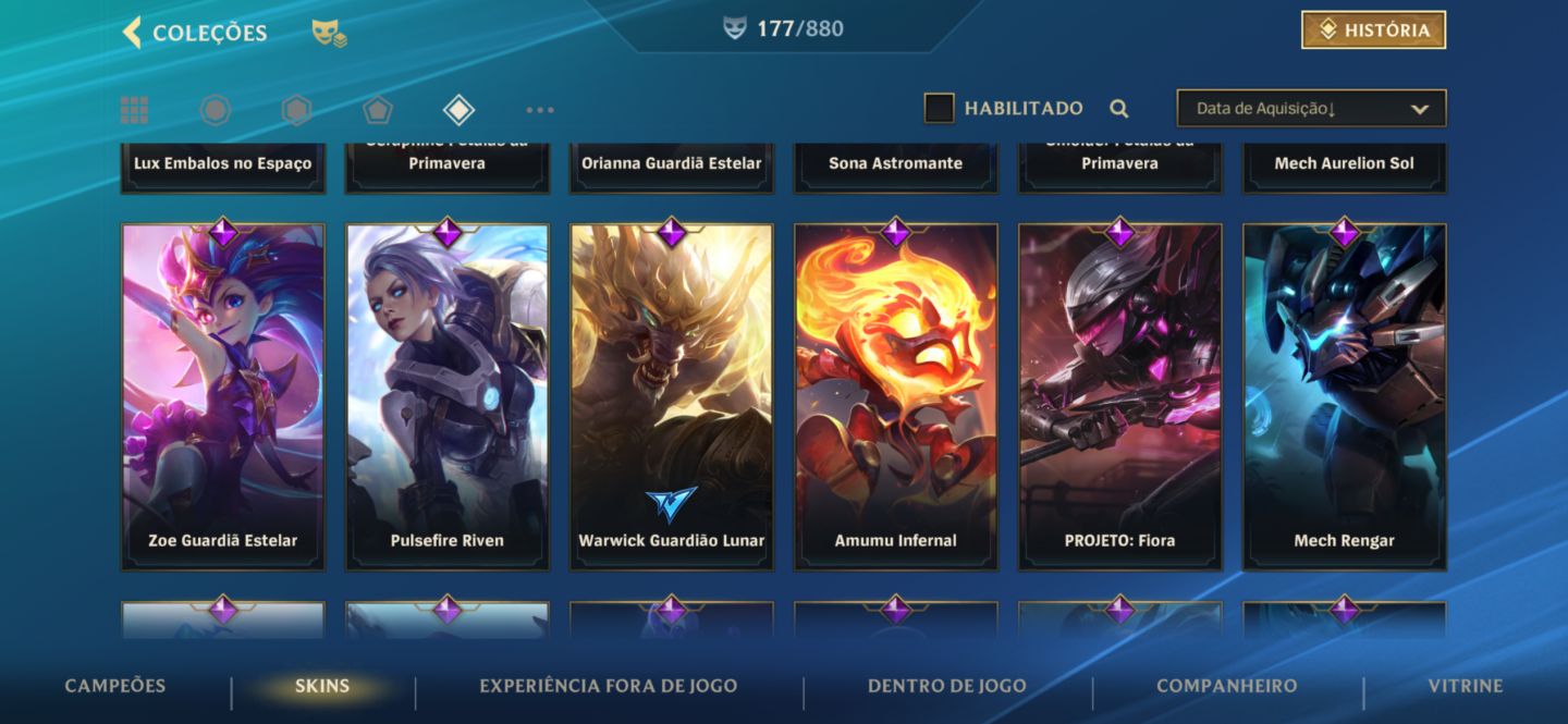 CONTA WILD RIFT, 180 SKINS INCLUINDO LIMITADAS, EX CHALLENGER