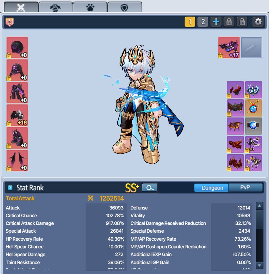 Conta EndGame GrandChase Classic C-Lvl 635 | Média da conta 1KK+
