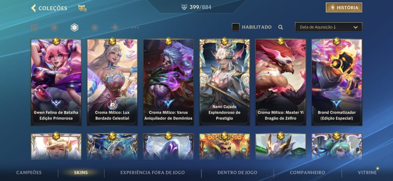 CONTA WILD RIFT TOP 1 GWEN MONARCA E LENDA 400 SKINS MUITO RARA
