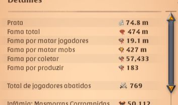 Conta Albion 500M fama 75M Prata