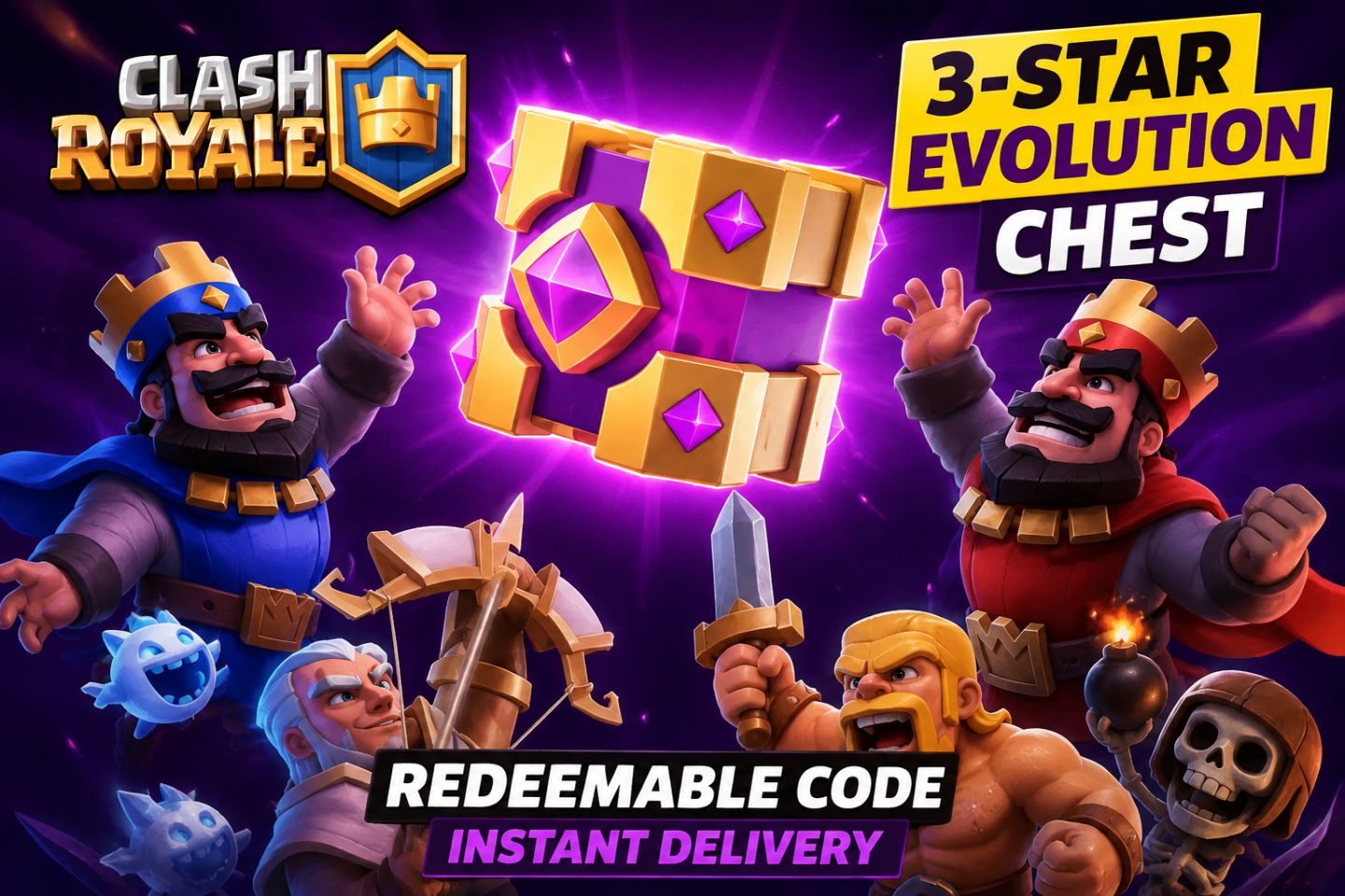 Clash Royale 3-Star Evolution Chest Redeemable Code