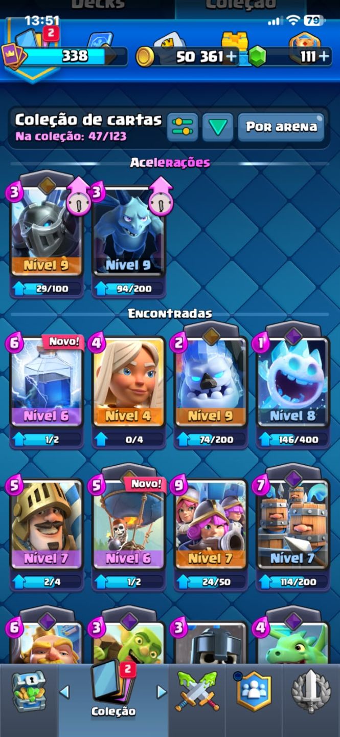CONTA CLASH ROYALE 2.444 TROFÉUS | NÍVEL 9 | 50 MIL OURO + 111 GEMAS!