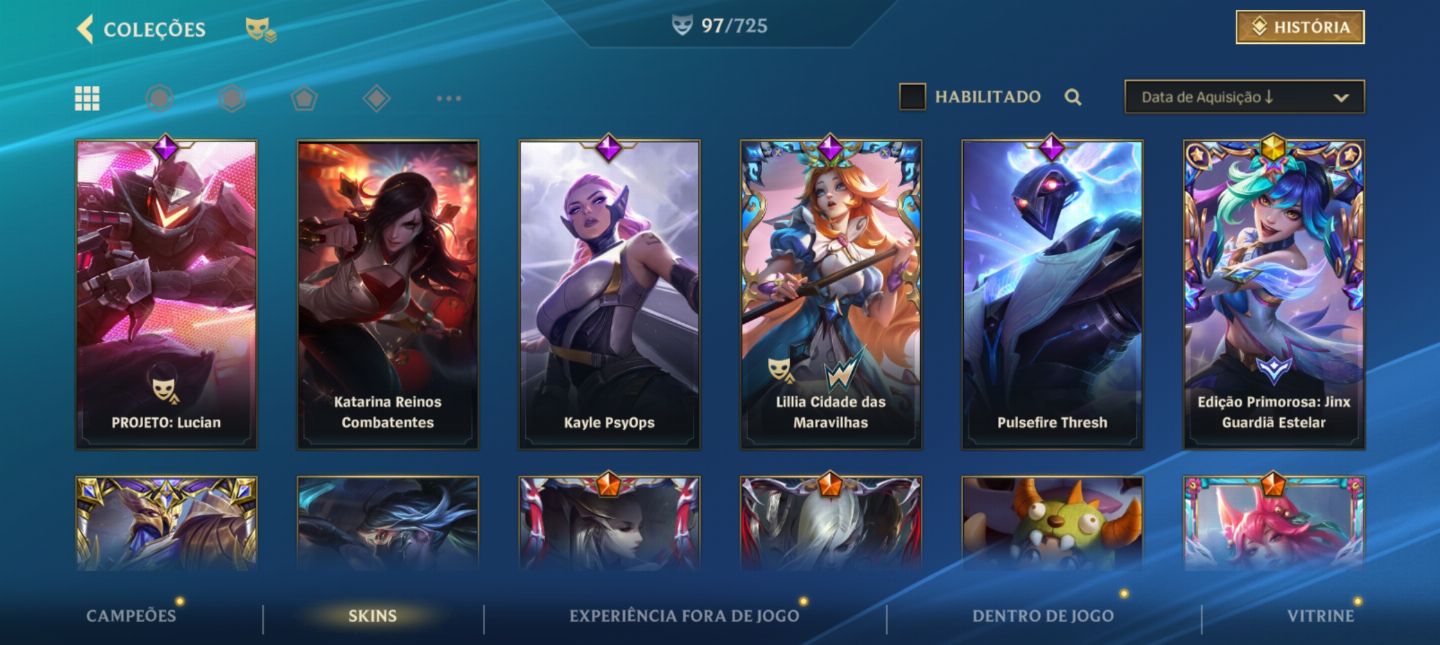 Conta wild rift com quase 100 skins