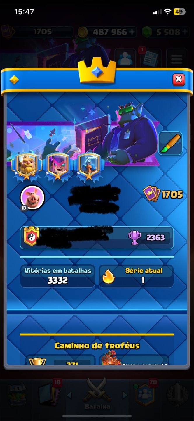 CONTA CLASH ROYALE 2018 SUPER RARA 6 CARTAS NÍVEL 16 + 1,5M DE OURO + 15K