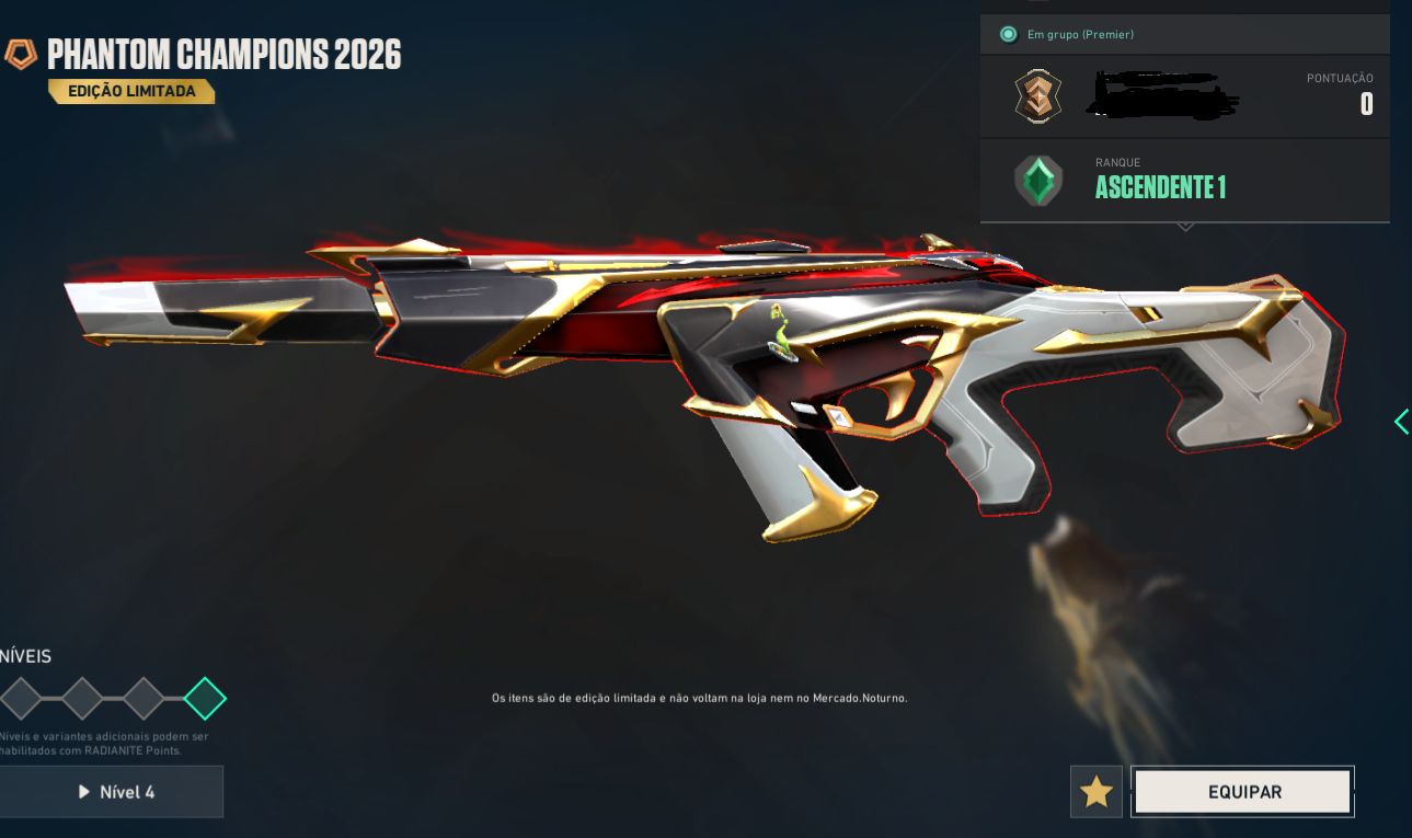 CONTA ASCENDENTE 1 | CHAMPIONS 2026 + KARAMBIT SUBLIME 2.0 | R$811 INVESTIDOS