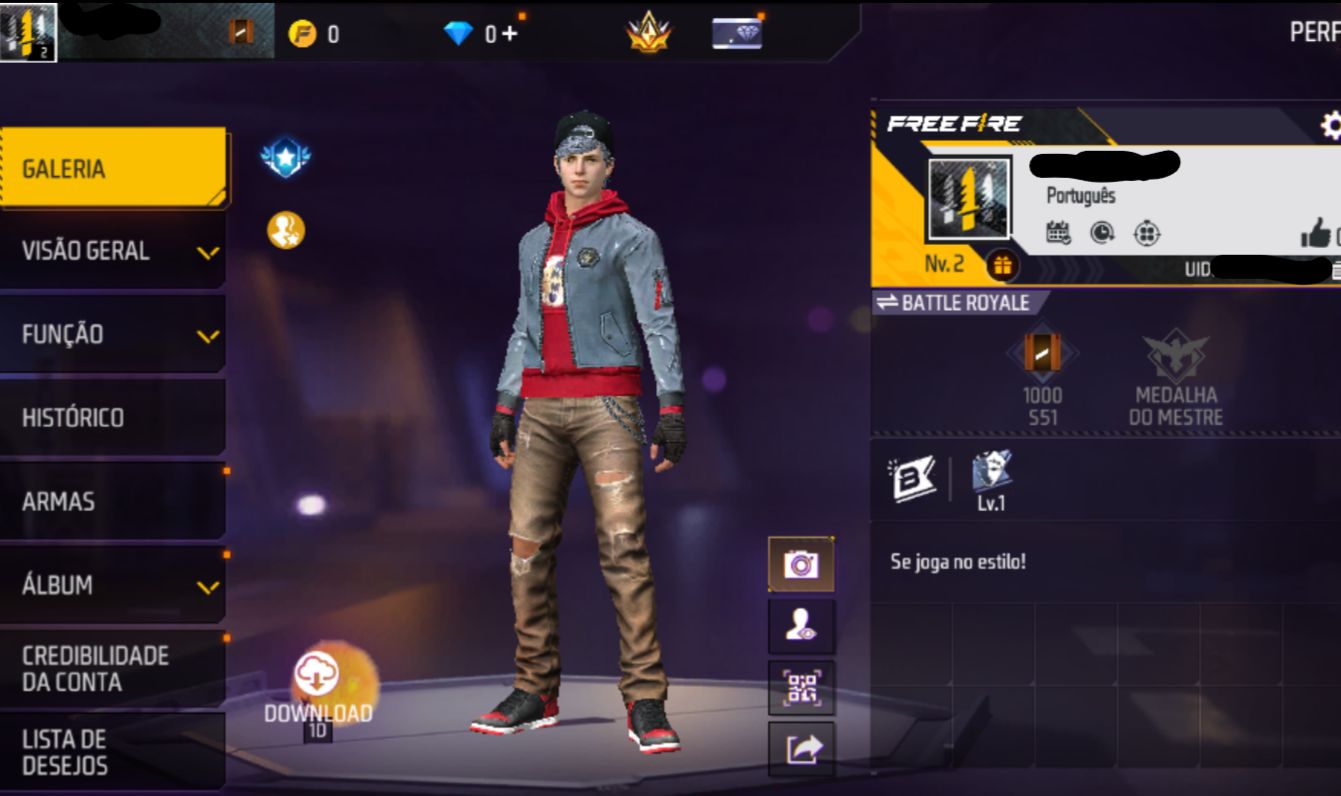 CONTA BOOT FREE FIRE LEVEL 5 ATE 31+TROCA NICK
