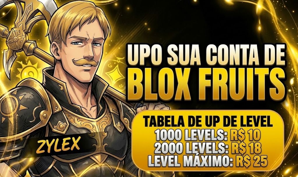 UPO SUA CONTA BLOX FRUITS EM ATÉ 24H - A PARTIR DE R$10,00 | ZYLEX