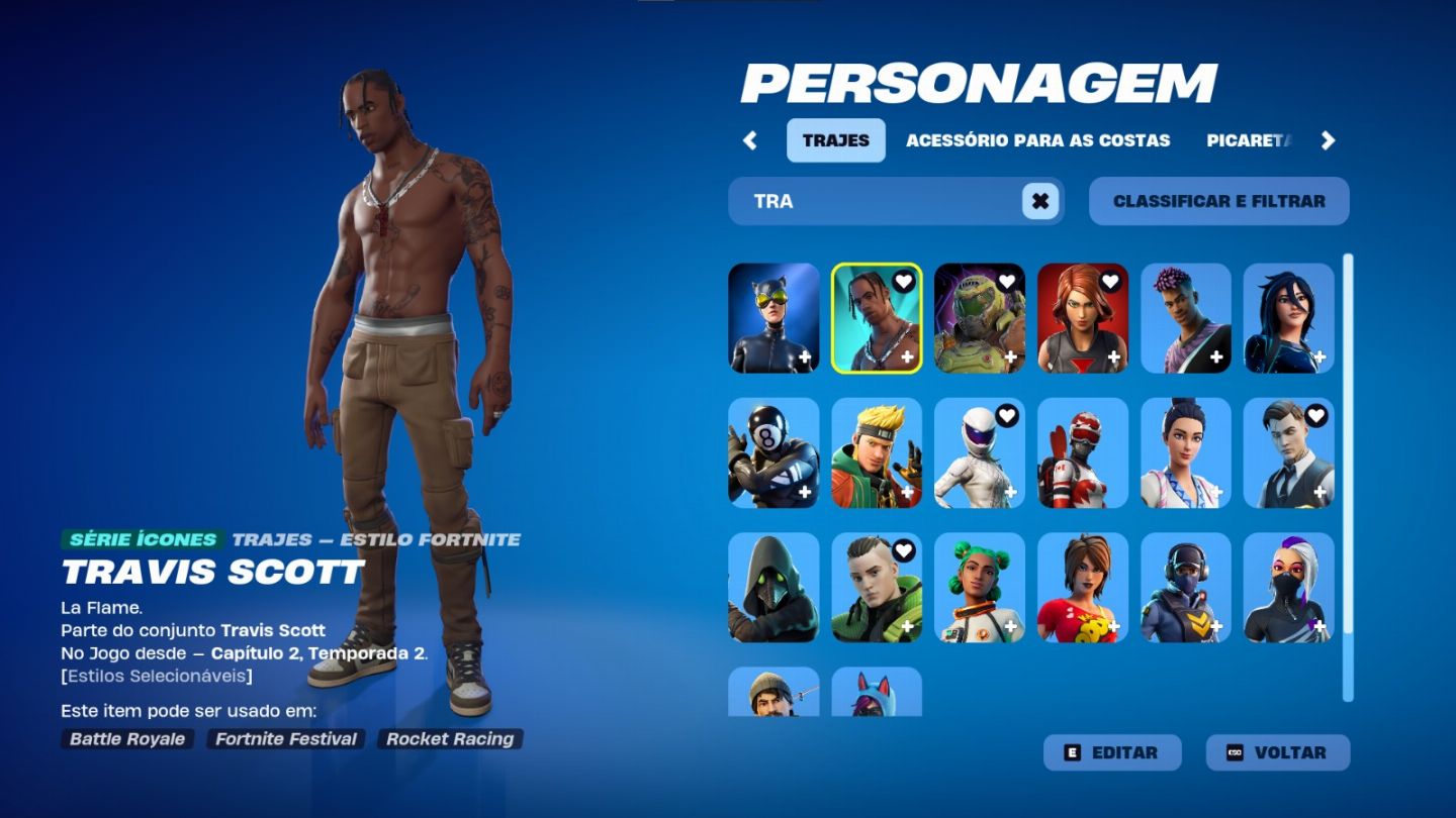 Conta Fortnite OG TRYHARD| Travis Scott | Bandido Psicopata | Peixoto World Cup