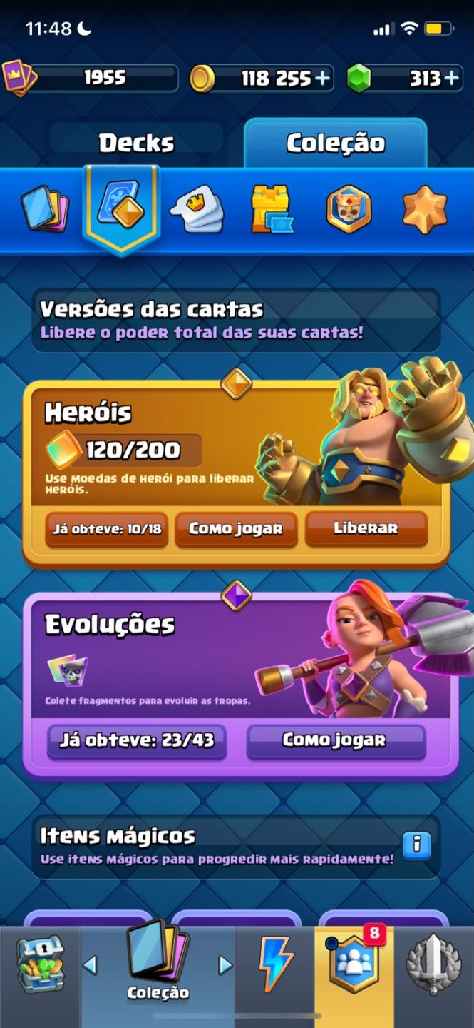 CONTA END-GAME 9 ANOS 14K TROFÉUS NV 16 42 FULL 23 EVOS 23 SKINS TORRE