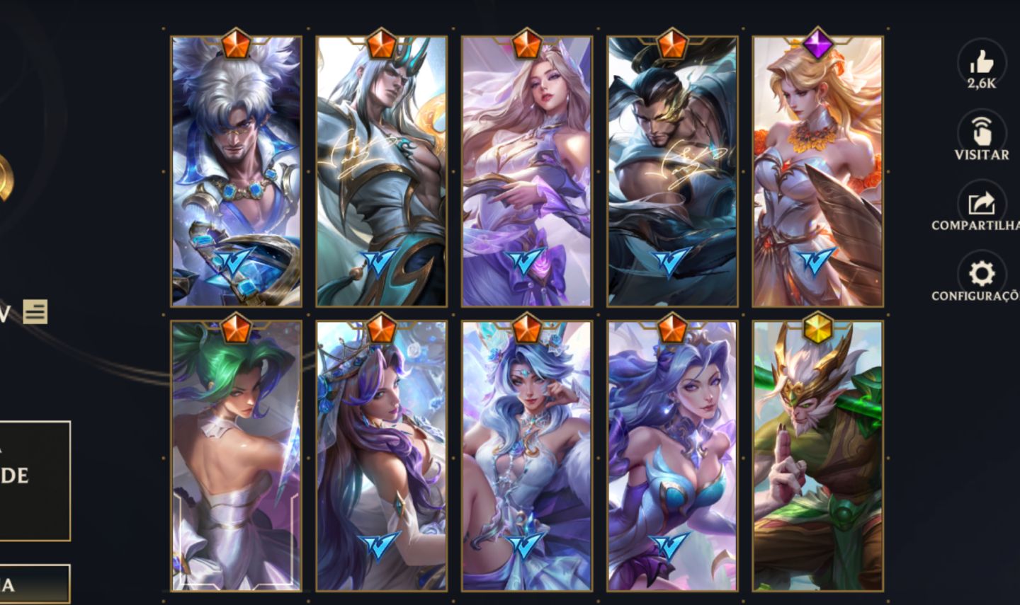 CONTA WILD RIFT - 279 SKIN NVL:203 (Primeiros passes) RARA