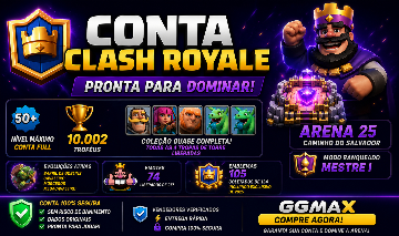 CONTA CLASH ROYALE 10K TROFÉUS | NÍVEL 50+ | 10 CARTAS ELITE | 4 EVOLUÇÕES