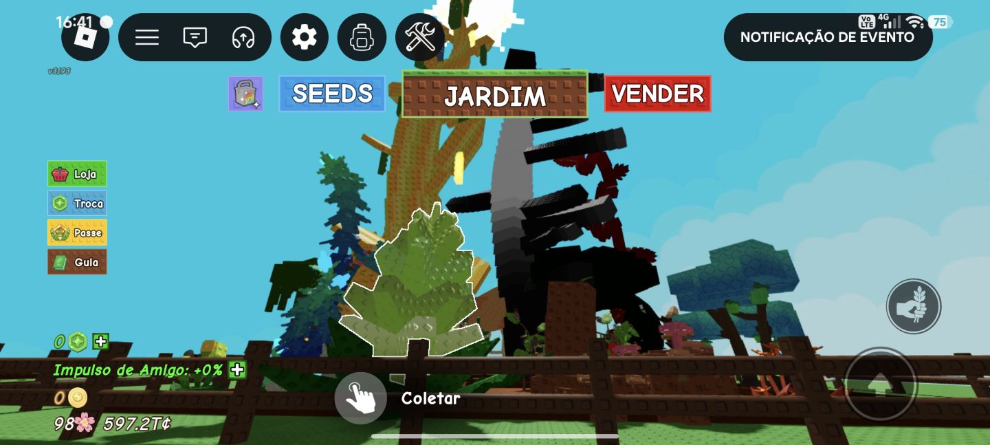 CONTA GROW A GARDEN - BONE BLOSSOM + RAIJU DIVINE + 597T MOEDAS