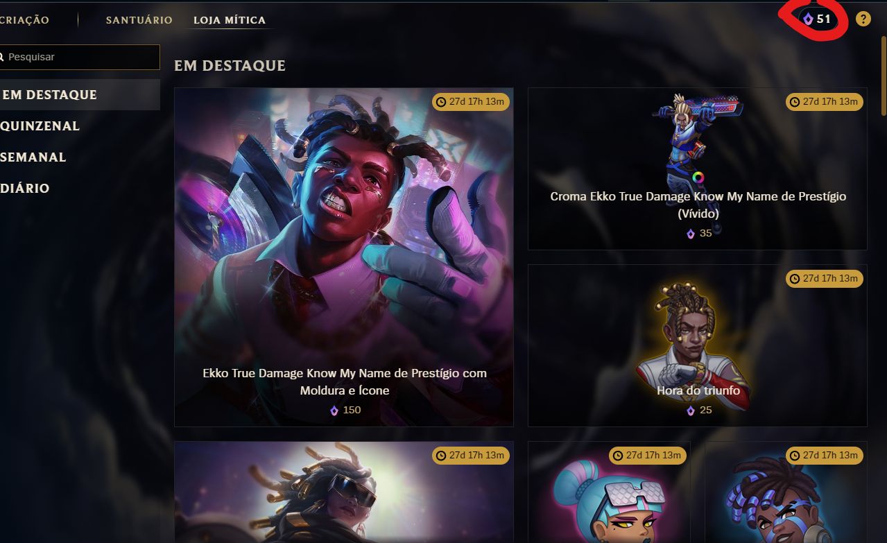 Conta Lol e vava junto