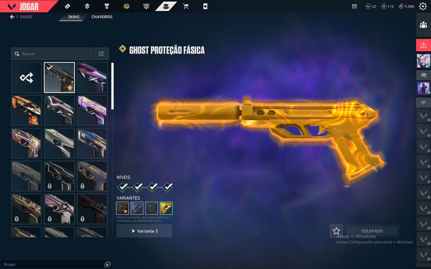 Conta valorant com skin champions 24