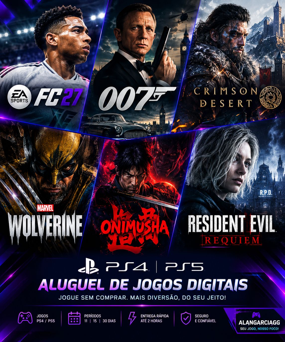 ALUGUEL DE JOGOS DIGITAIS PS4 / PS5 | ENTREGA RÁPIDA