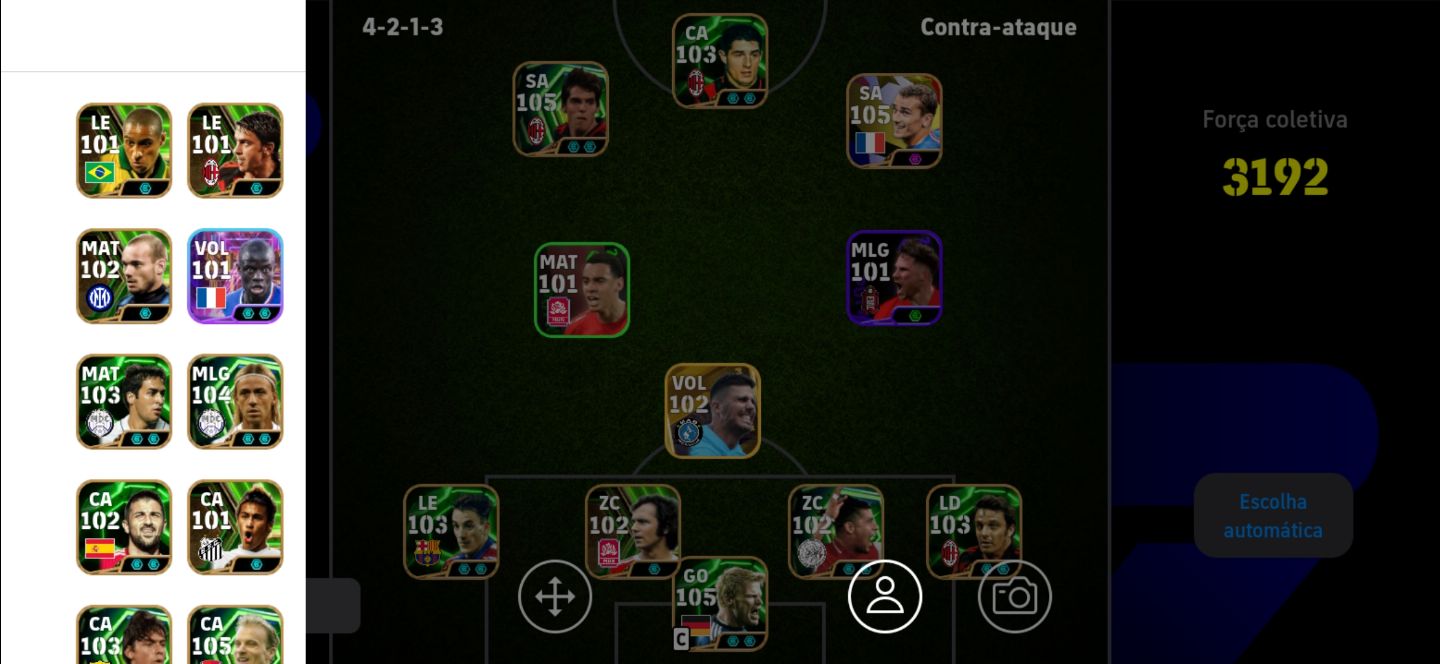 Conta eFOOTBALL top força coletiva 3206