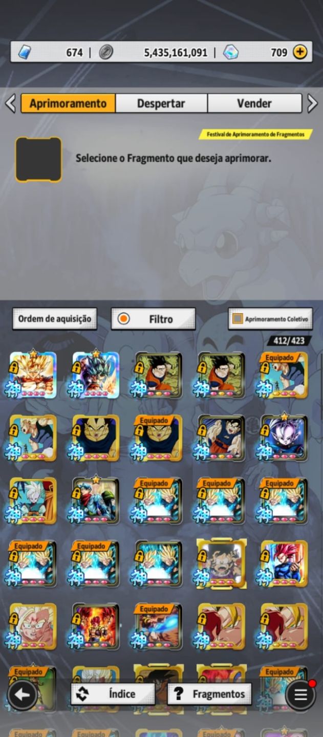 Conta end game com o Goku do mangá com os meta do jogo