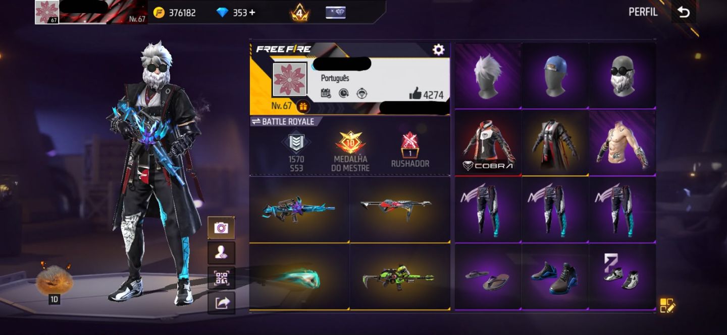 Conta free fire gemada rara com entrada punho angelical troca nick barbinha