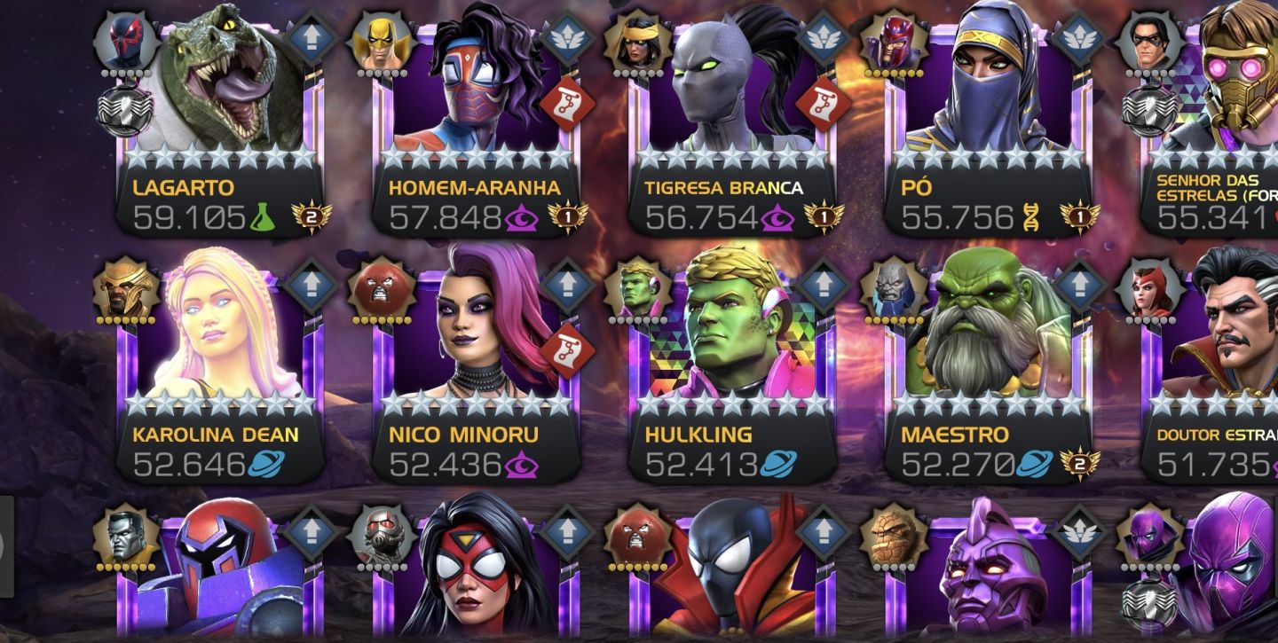 Conta Marvel Torneio de Campeões Nível 66 Marvel Contest of Champions Account