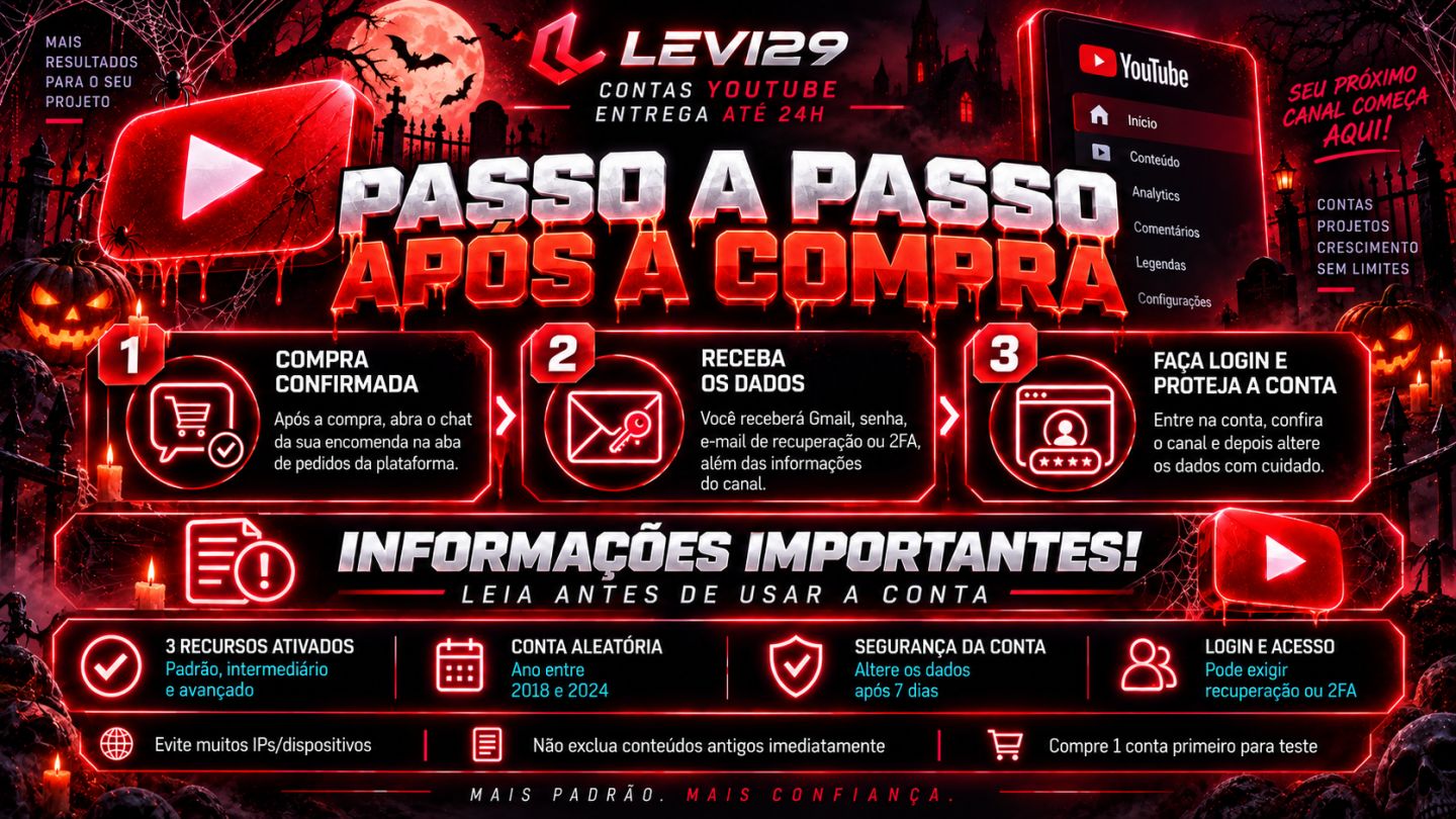 CANAL YOUTUBE COM 3 RECURSOS AVANÇADOS ATIVOS | ENTREGA RÁPIDA | 2FA
