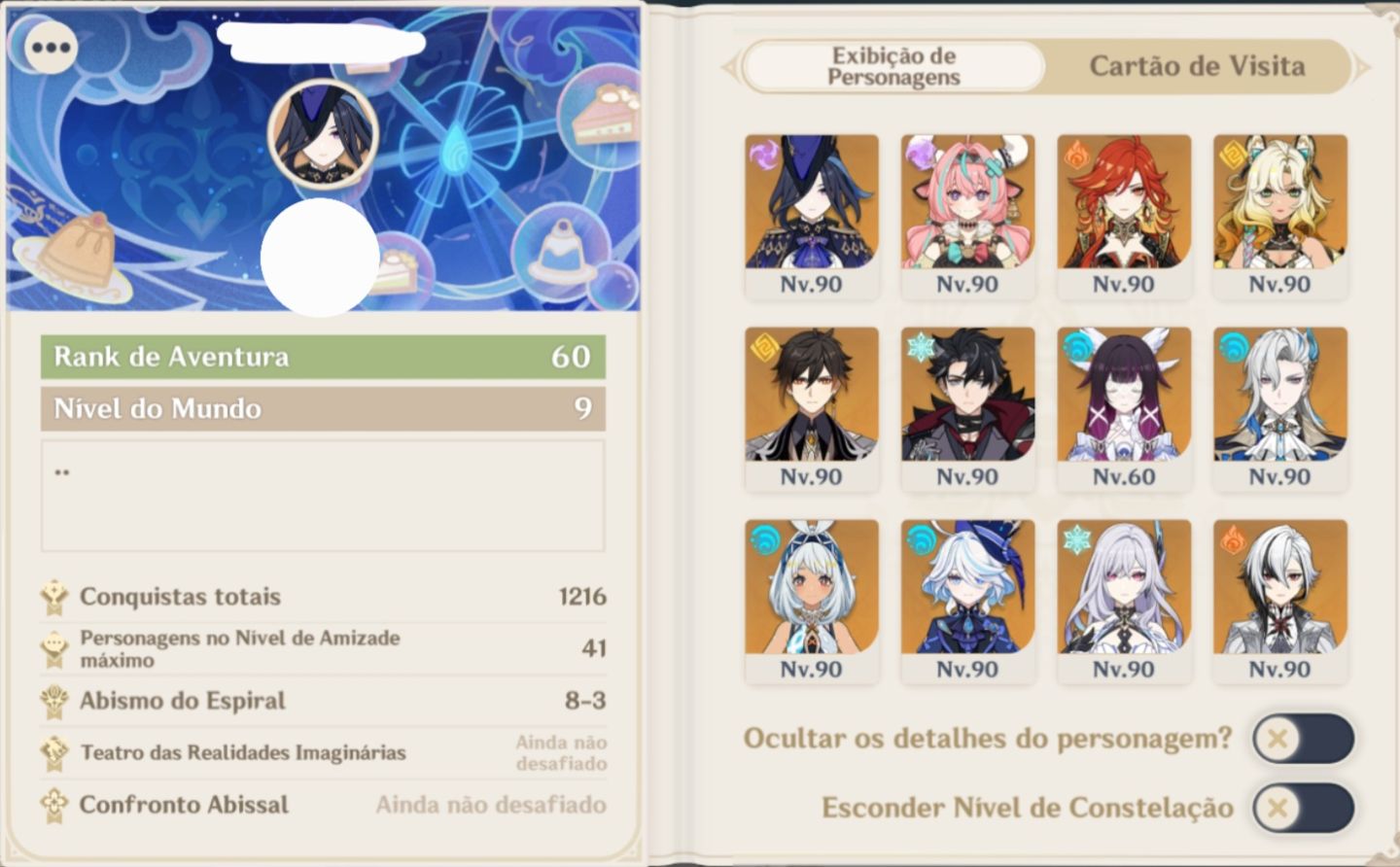 CONTA END GAME, AR 60, 40 T5, EXPLORAÇÃO ALTA, (LEIA A DESCRIÇÃO)