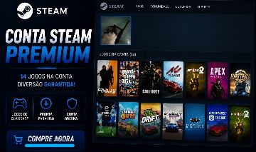 CONTA STEAM PREMIUM 14 JOGOS CS2 + GTA V + COD, ETC