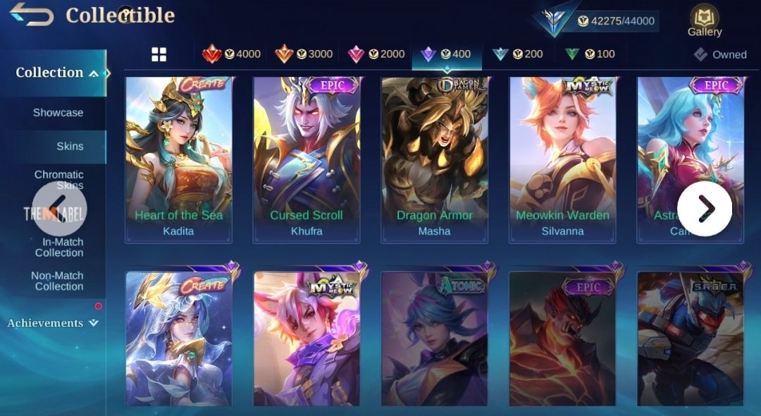 Conta mobile legends 195 skins
