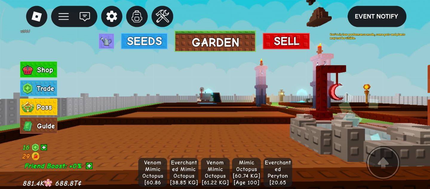 PETS GROW A GARDEN QUASE DE GRAÇA!4 mimics 1 peryton tudo level max