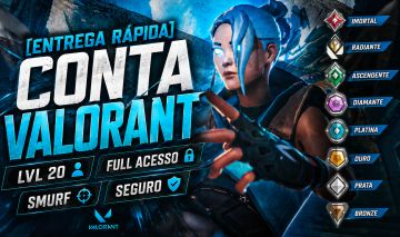 CONTAS SMURF UNRANKED DE VALORANT - LEVEL 20 - FULL ACESSO ON!!