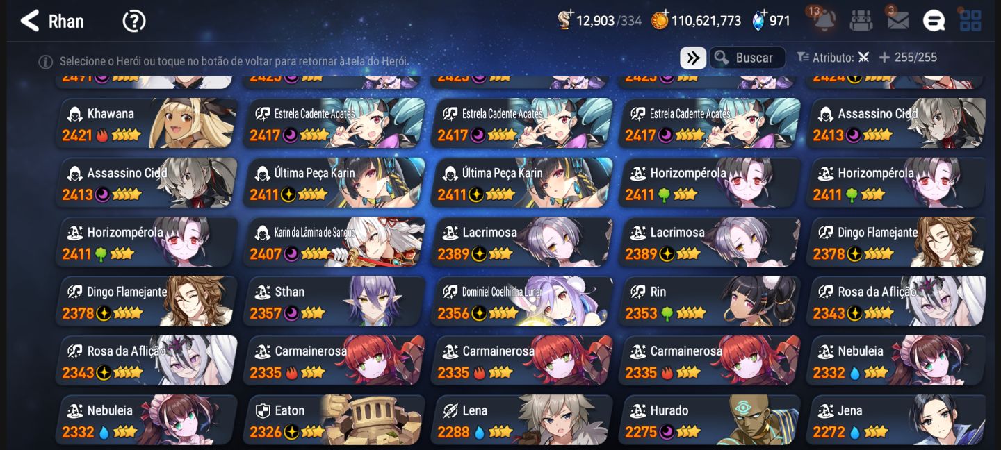 Conta de epic seven com muitos personagens e muitos MLs