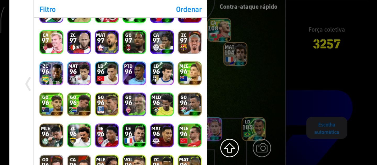 CONTA EFOOTBALL COM 3257 DE FORÇA COLETIVA FULL ATAQUE