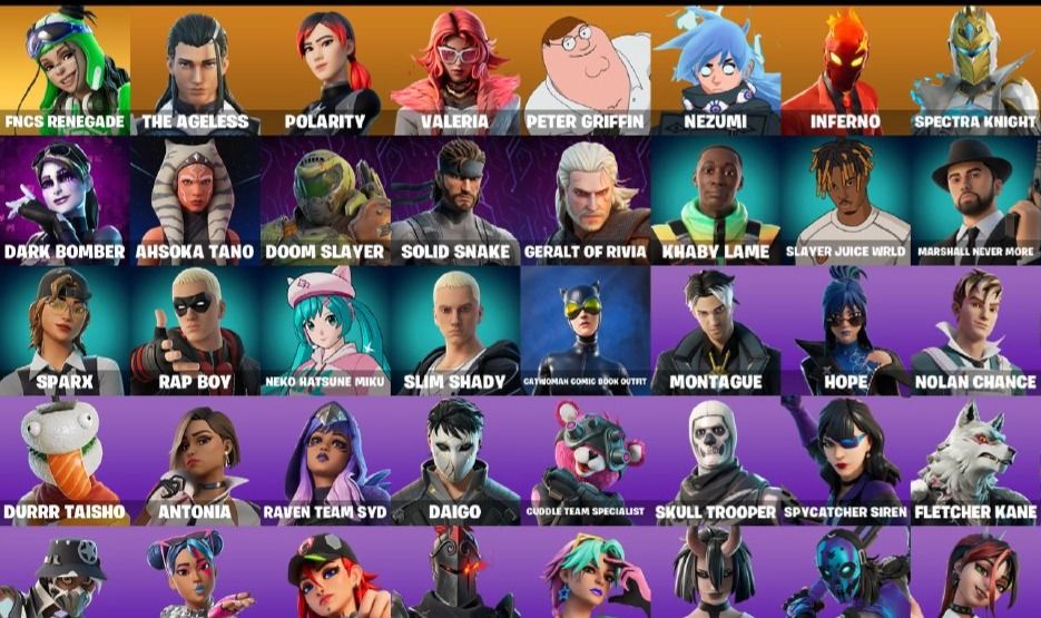 Contas de fortnite raras, com mts skim tryard. ACEITO OFERTAS