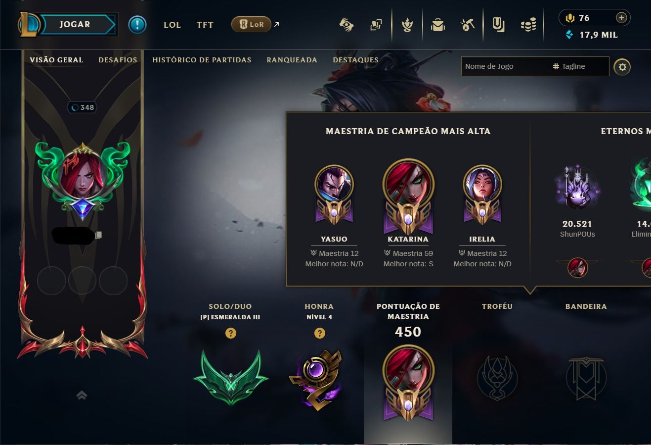 CONTA LOL FULL ACESSO CONTA RARA MAIN KATARINA TODAS AS SKINS DE KAT 275 SKINS!